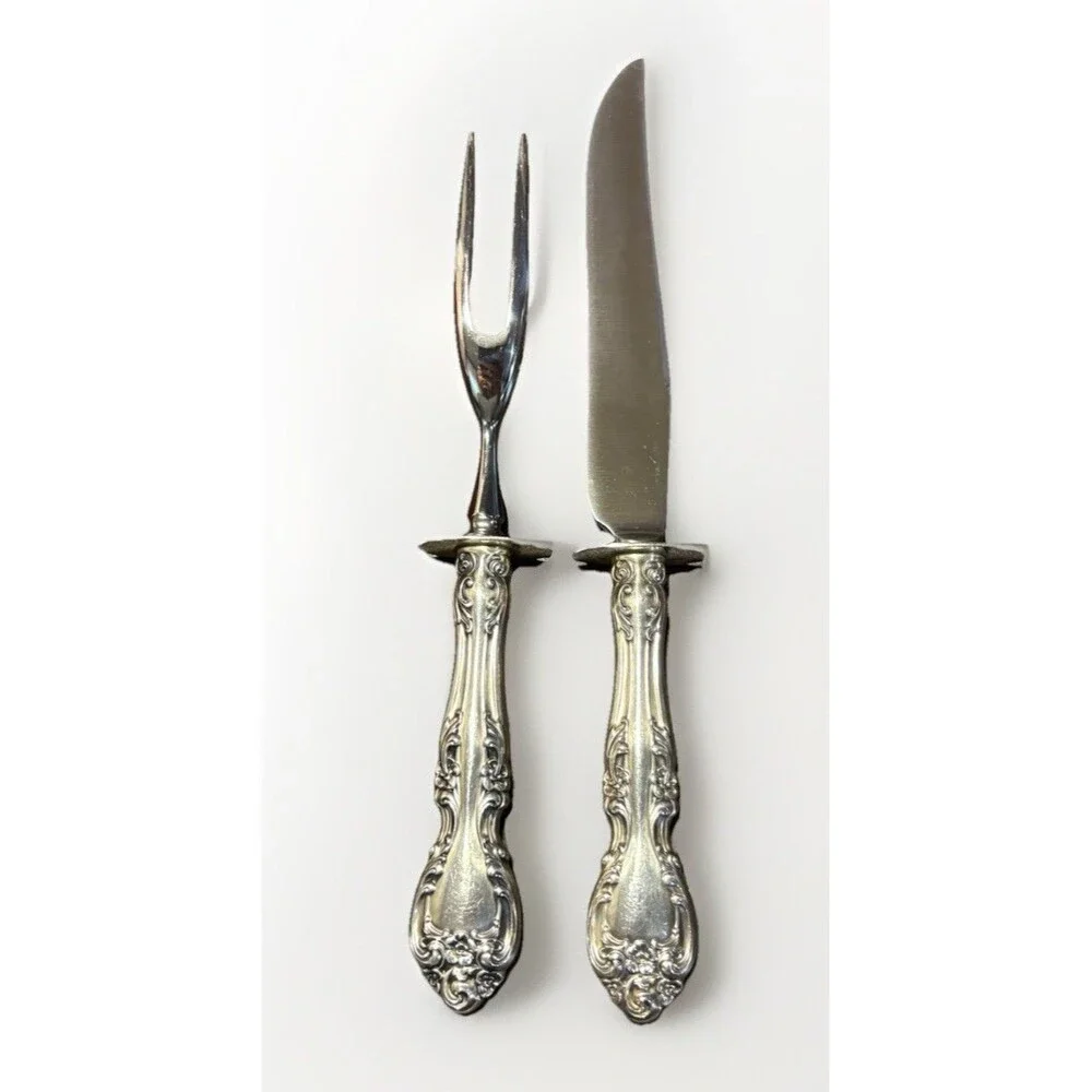 Gorham Melrose Sterling Silver 2pc Steak Carving Set Knife 10